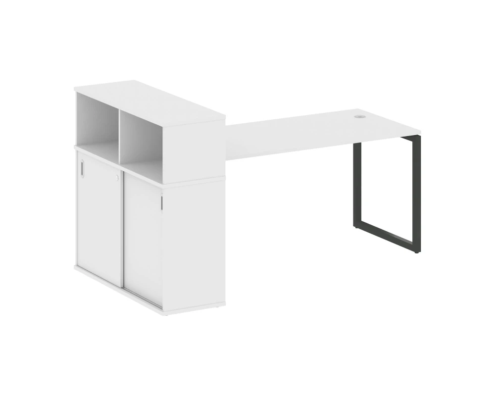 Стол письменный с шкафом-купе на О-образном м/к 2010x1120x1098 Метал Систем Куатро 4х4 / Metal System Quattro 4x4