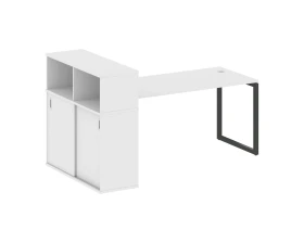 Стол письменный с шкафом-купе на О-образном м/к 2010x1120x1098 Метал Систем Куатро 4х4 / Metal System Quattro 4x4 images