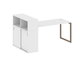 Стол письменный с шкафом-купе на О-образном м/к 2010x1120x1098 Метал Систем Куатро 4х4 / Metal System Quattro 4x4 images
