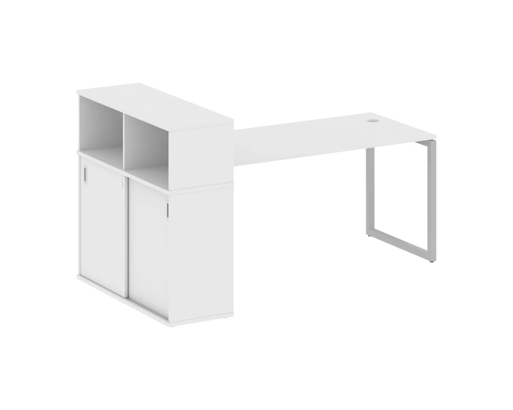 Стол письменный с шкафом-купе на О-образном м/к 2010x1120x1098 Метал Систем Куатро 4х4 / Metal System Quattro 4x4