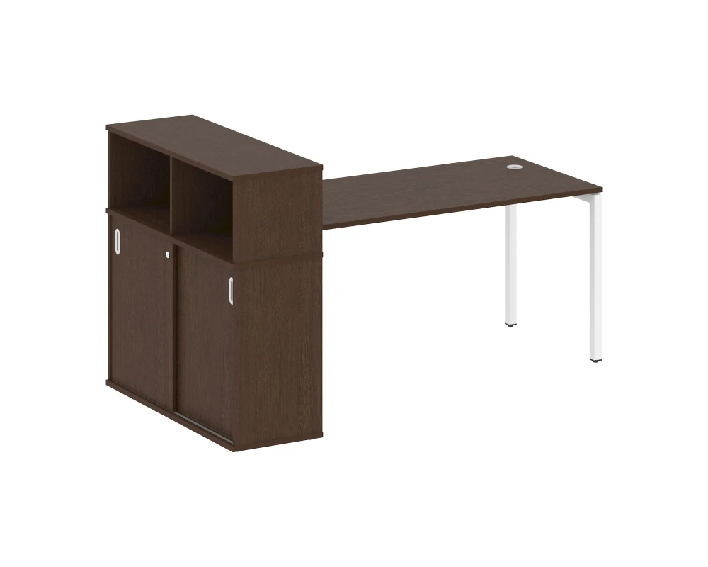 Стол письменный с шкафом-купе на П-образном м/к 2010x1120x1098 Метал Систем Куатро 4х4 / Metal System Quattro 4x4