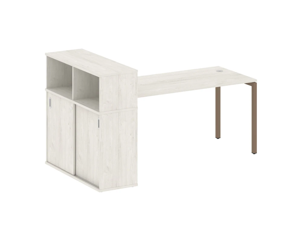 Стол письменный с шкафом-купе на П-образном м/к 2010x1120x1098 Метал Систем Куатро 4х4 / Metal System Quattro 4x4