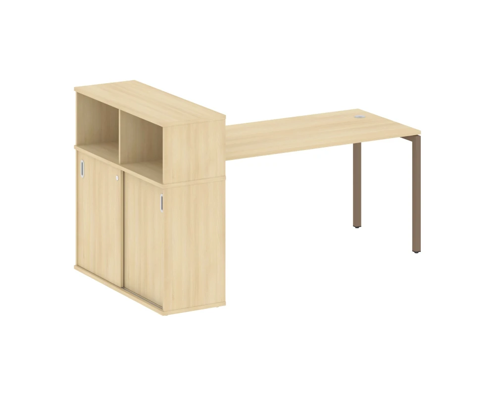 Стол письменный с шкафом-купе на П-образном м/к 2010x1120x1098 Метал Систем Куатро 4х4 / Metal System Quattro 4x4