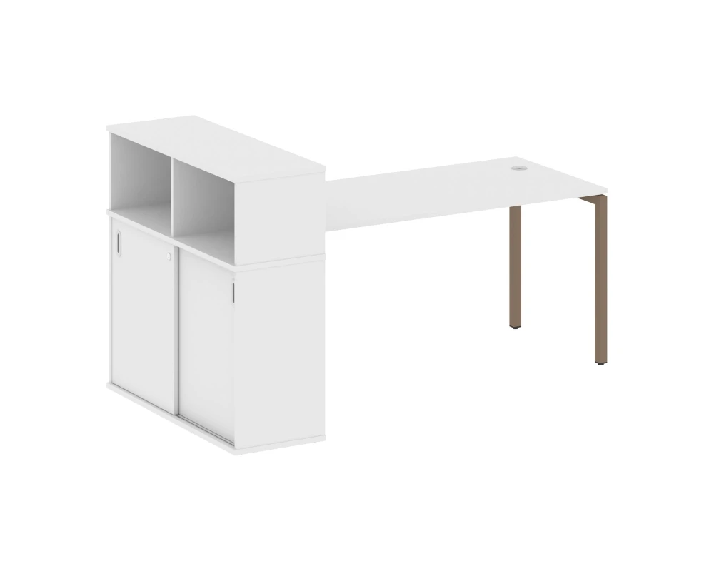 Стол письменный с шкафом-купе на П-образном м/к 2010x1120x1098 Метал Систем Куатро 4х4 / Metal System Quattro 4x4