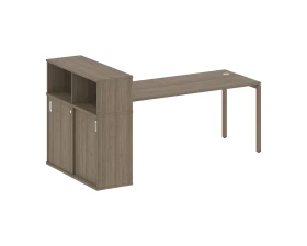 Стол письменный с шкафом-купе на П-образном м/к 2210x1120x1098 Метал Систем Куатро 4х4 / Metal System Quattro 4x4 images