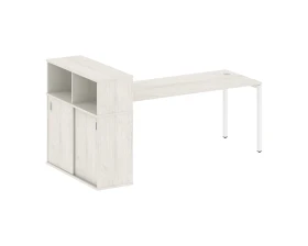 Стол письменный с шкафом-купе на П-образном м/к 2210x1120x1098 Метал Систем Куатро 4х4 / Metal System Quattro 4x4 images