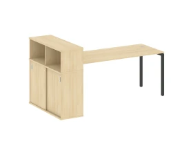 Стол письменный с шкафом-купе на П-образном м/к 2210x1120x1098 Метал Систем Куатро 4х4 / Metal System Quattro 4x4 images