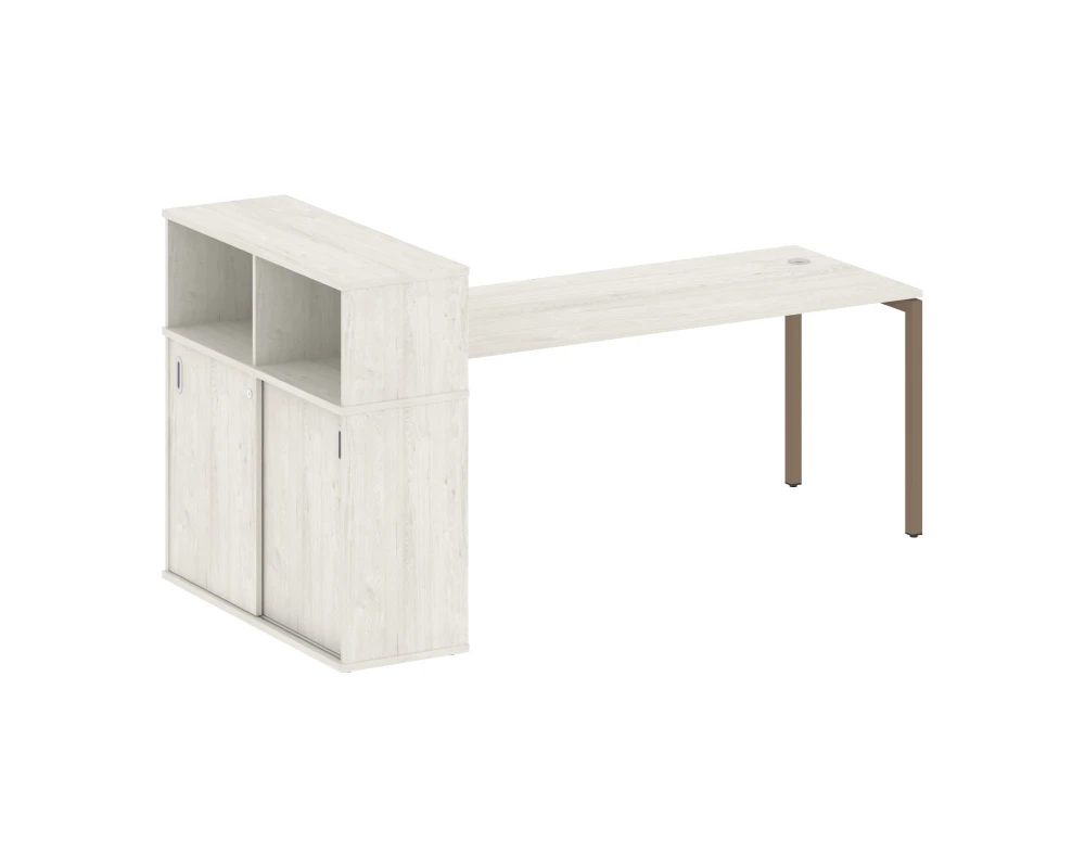 Стол письменный с шкафом-купе на П-образном м/к 2210x1120x1098 Метал Систем Куатро 4х4 / Metal System Quattro 4x4