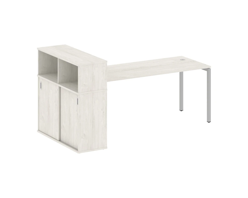 Стол письменный с шкафом-купе на П-образном м/к 2210x1120x1098 Метал Систем Куатро 4х4 / Metal System Quattro 4x4