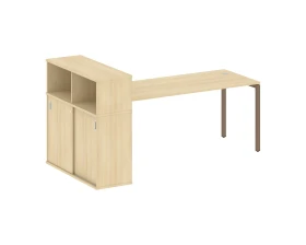 Стол письменный с шкафом-купе на П-образном м/к 2210x1120x1098 Метал Систем Куатро 4х4 / Metal System Quattro 4x4 images