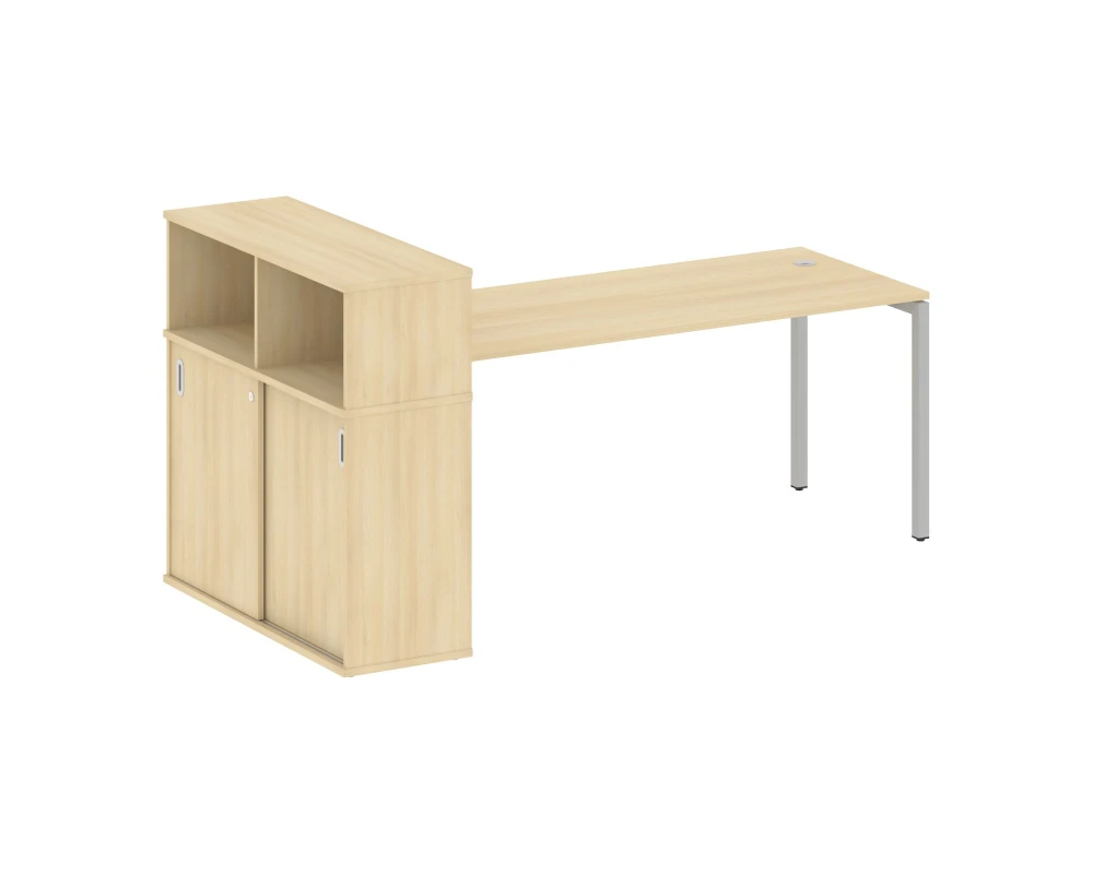 Стол письменный с шкафом-купе на П-образном м/к 2210x1120x1098 Метал Систем Куатро 4х4 / Metal System Quattro 4x4