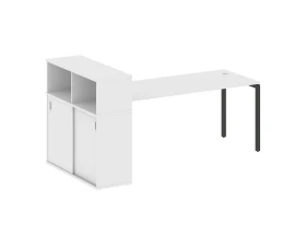 Стол письменный с шкафом-купе на П-образном м/к 2210x1120x1098 Метал Систем Куатро 4х4 / Metal System Quattro 4x4 images