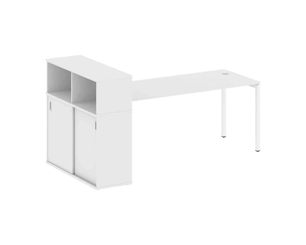 Стол письменный с шкафом-купе на П-образном м/к 2210x1120x1098 Метал Систем Куатро 4х4 / Metal System Quattro 4x4