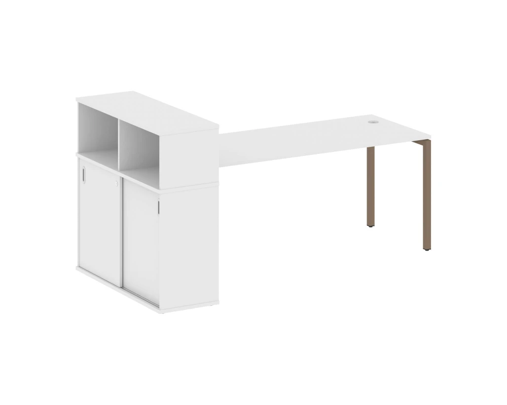 Стол письменный с шкафом-купе на П-образном м/к 2210x1120x1098 Метал Систем Куатро 4х4 / Metal System Quattro 4x4