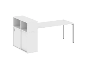 Стол письменный с шкафом-купе на П-образном м/к 2210x1120x1098 Метал Систем Куатро 4х4 / Metal System Quattro 4x4 images