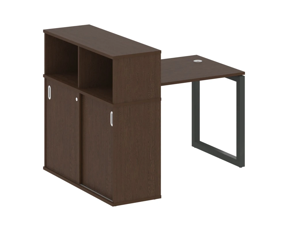Стол письменный с шкафом-купе на О-образном м/к 1410x1120x1098 Метал Систем Куатро 5x5 / Metal System Quattro 5x5