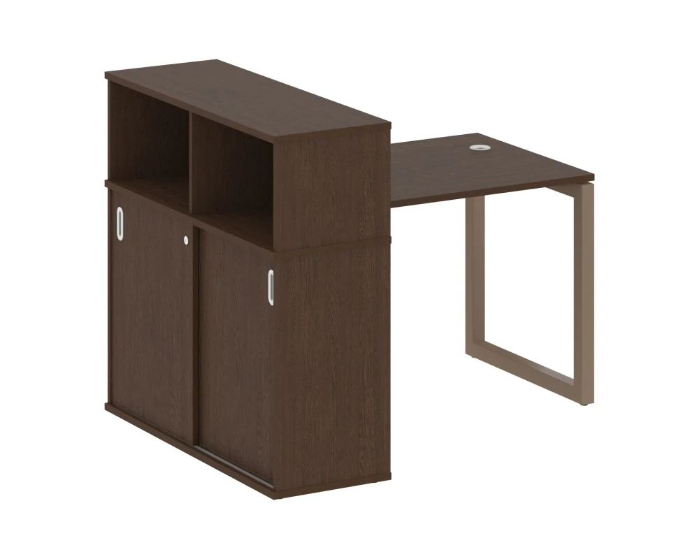 Стол письменный с шкафом-купе на О-образном м/к 1410x1120x1098 Метал Систем Куатро 5x5 / Metal System Quattro 5x5