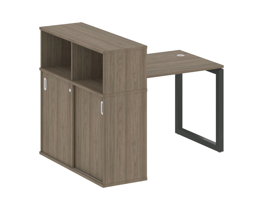 Стол письменный с шкафом-купе на О-образном м/к 1410x1120x1098 Метал Систем Куатро 5x5 / Metal System Quattro 5x5