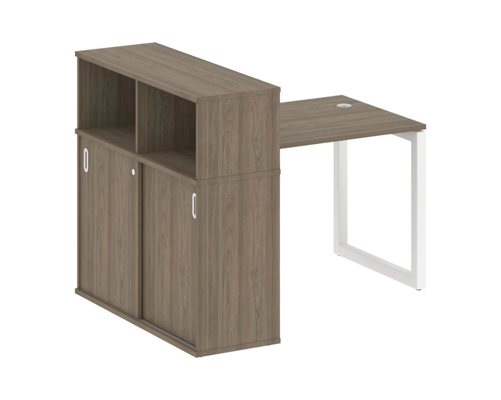 Стол письменный с шкафом-купе на О-образном м/к 1410x1120x1098 Метал Систем Куатро 5x5 / Metal System Quattro 5x5