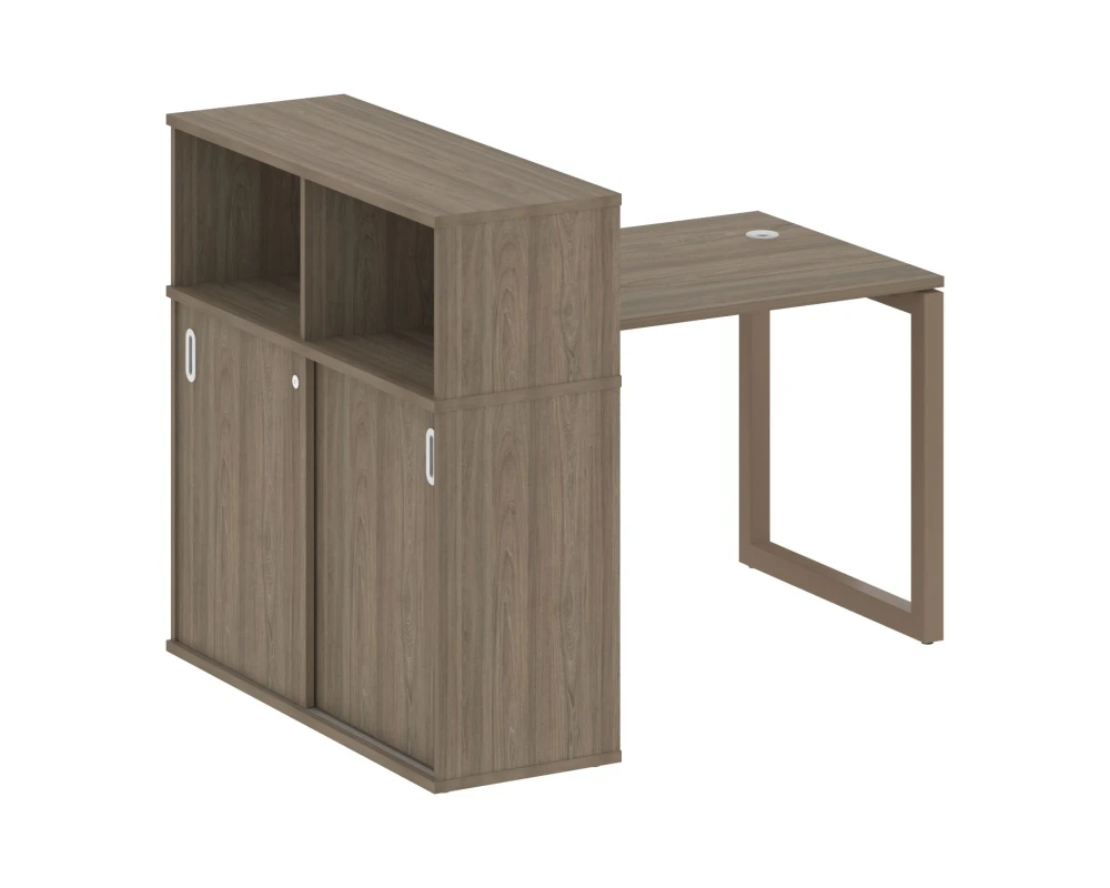 Стол письменный с шкафом-купе на О-образном м/к 1410x1120x1098 Метал Систем Куатро 5x5 / Metal System Quattro 5x5