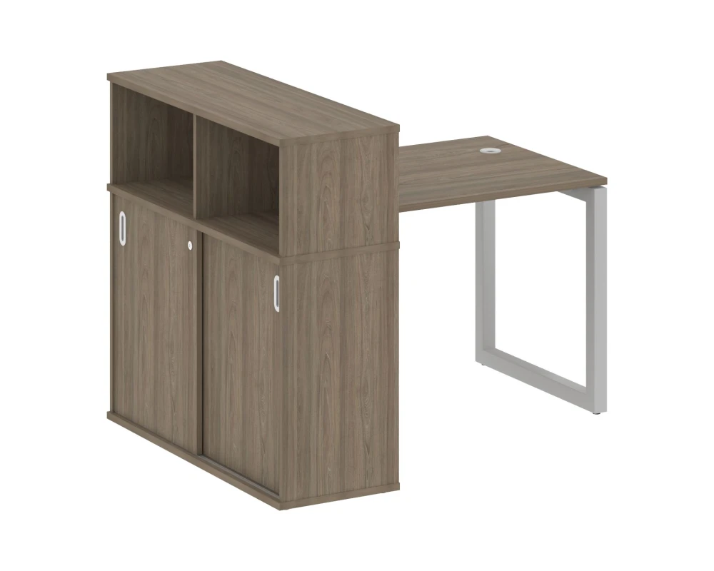 Стол письменный с шкафом-купе на О-образном м/к 1410x1120x1098 Метал Систем Куатро 5x5 / Metal System Quattro 5x5