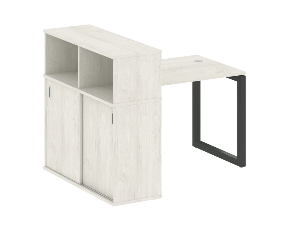 Стол письменный с шкафом-купе на О-образном м/к 1410x1120x1098 Метал Систем Куатро 5x5 / Metal System Quattro 5x5