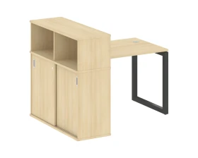 Стол письменный с шкафом-купе на О-образном м/к 1410x1120x1098 Метал Систем Куатро 5x5 / Metal System Quattro 5x5 images