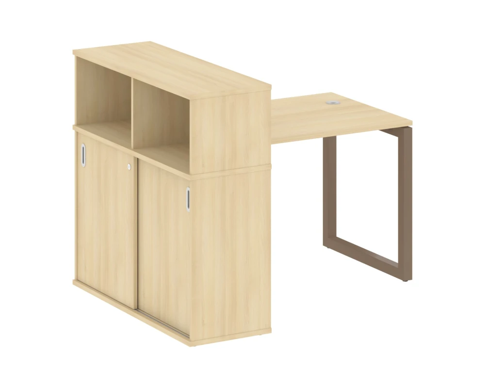 Стол письменный с шкафом-купе на О-образном м/к 1410x1120x1098 Метал Систем Куатро 5x5 / Metal System Quattro 5x5