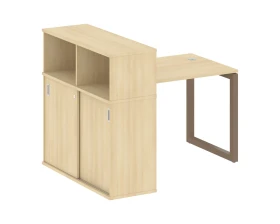 Стол письменный с шкафом-купе на О-образном м/к 1410x1120x1098 Метал Систем Куатро 5x5 / Metal System Quattro 5x5 images