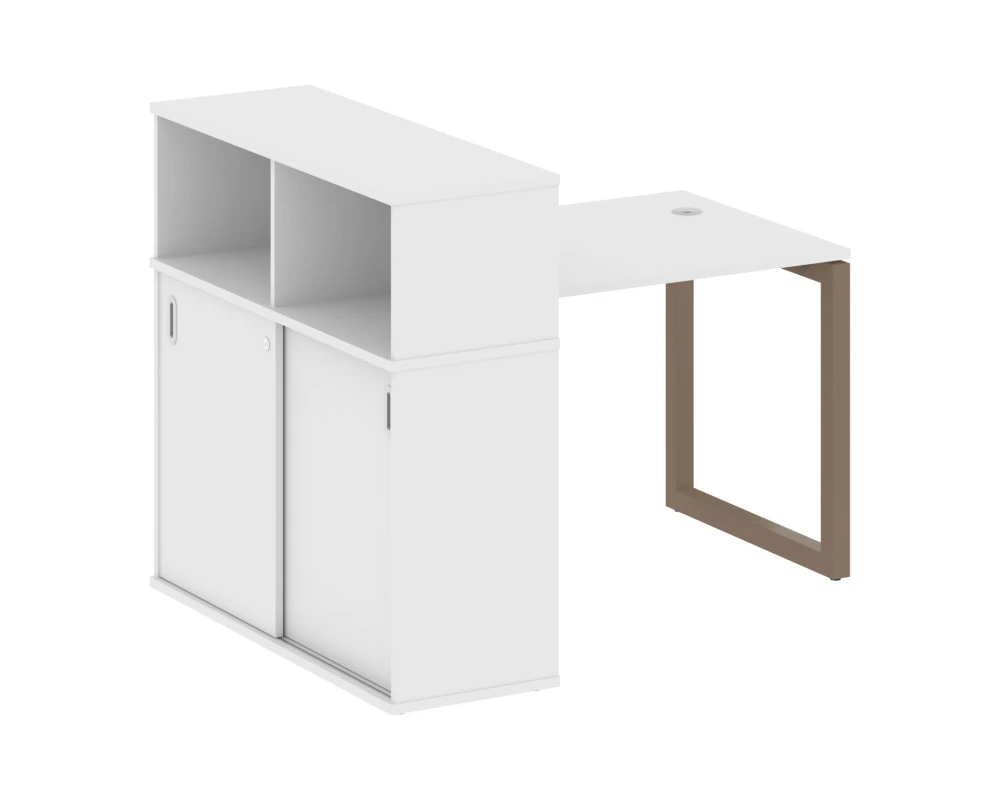 Стол письменный с шкафом-купе на О-образном м/к 1410x1120x1098 Метал Систем Куатро 5x5 / Metal System Quattro 5x5