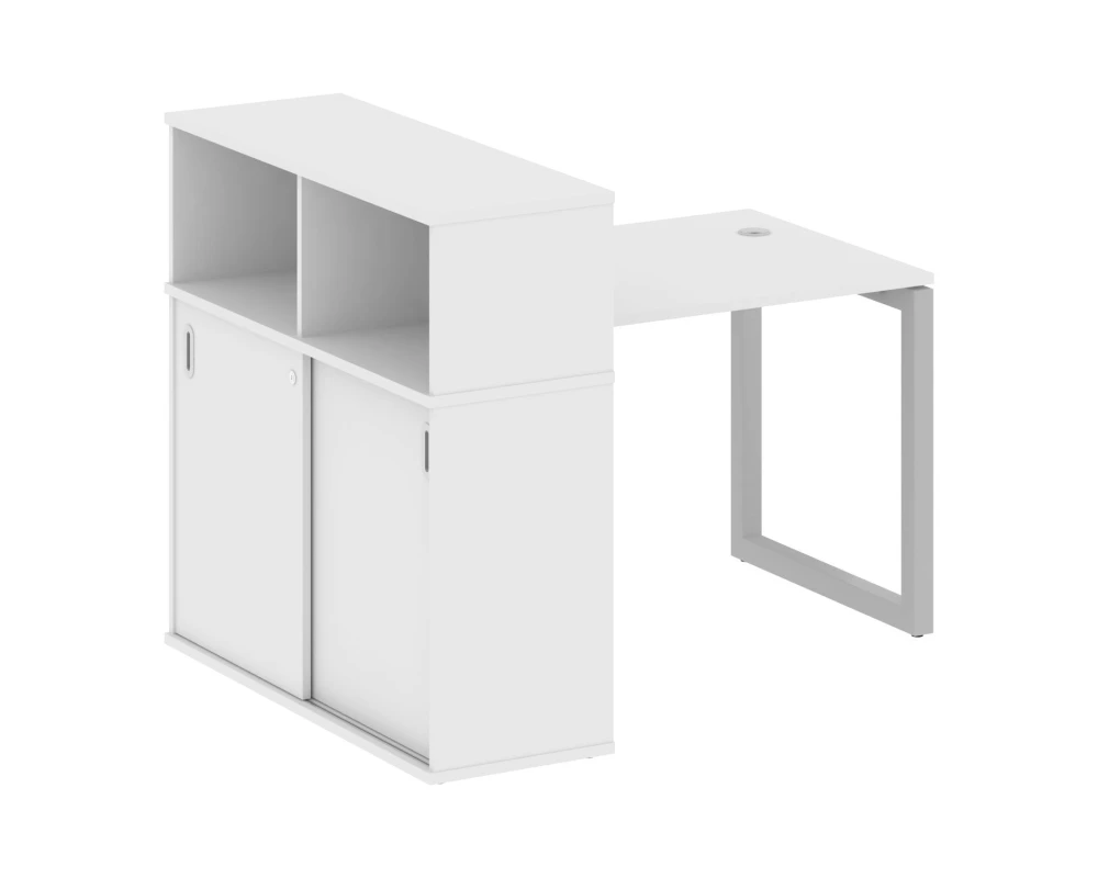 Стол письменный с шкафом-купе на О-образном м/к 1410x1120x1098 Метал Систем Куатро 5x5 / Metal System Quattro 5x5