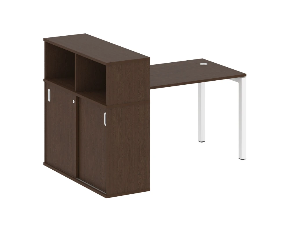 Стол письменный с шкафом-купе на П-образном м/к 1610x1120x1098 Метал Систем Куатро 5x5 / Metal System Quattro 5x5