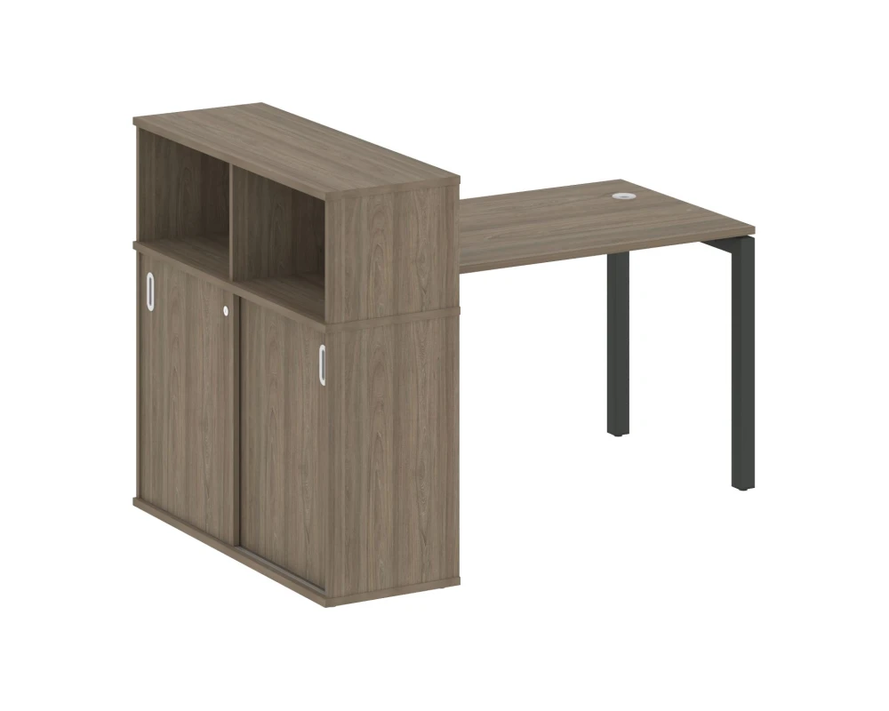 Стол письменный с шкафом-купе на П-образном м/к 1610x1120x1098 Метал Систем Куатро 5x5 / Metal System Quattro 5x5