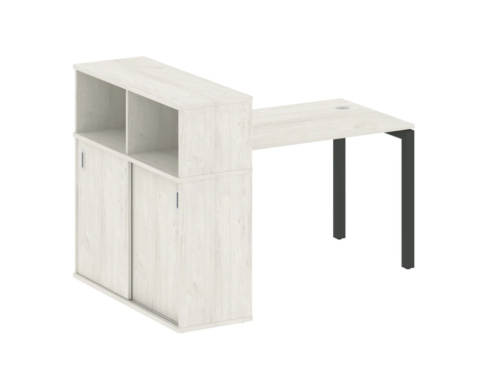 Стол письменный с шкафом-купе на П-образном м/к 1610x1120x1098 Метал Систем Куатро 5x5 / Metal System Quattro 5x5