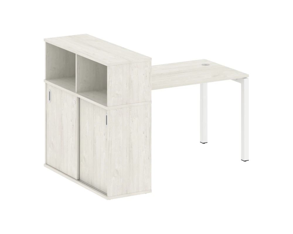 Стол письменный с шкафом-купе на П-образном м/к 1610x1120x1098 Метал Систем Куатро 5x5 / Metal System Quattro 5x5