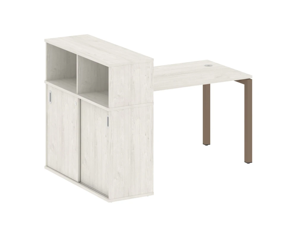 Стол письменный с шкафом-купе на П-образном м/к 1610x1120x1098 Метал Систем Куатро 5x5 / Metal System Quattro 5x5