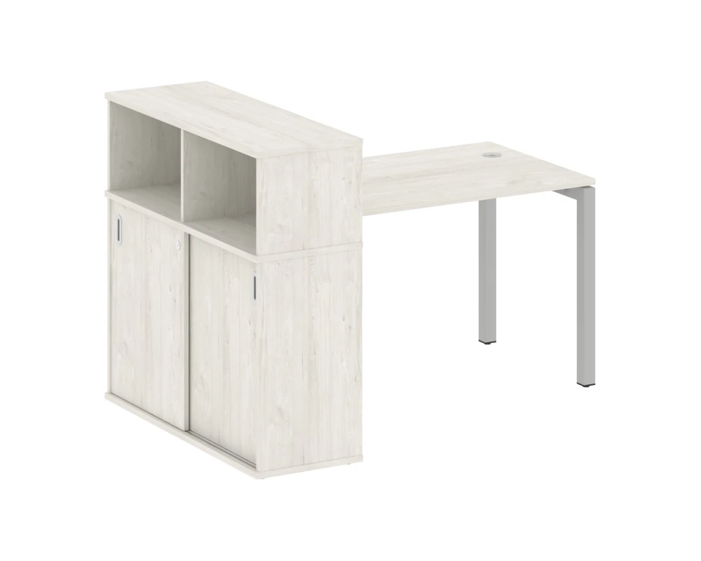 Стол письменный с шкафом-купе на П-образном м/к 1610x1120x1098 Метал Систем Куатро 5x5 / Metal System Quattro 5x5