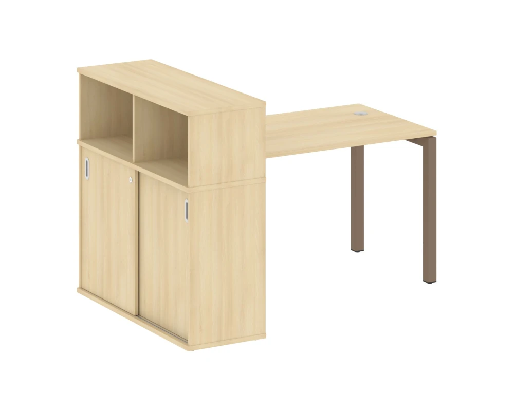 Стол письменный с шкафом-купе на П-образном м/к 1610x1120x1098 Метал Систем Куатро 5x5 / Metal System Quattro 5x5