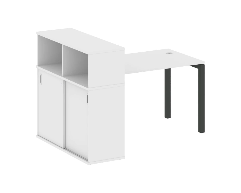 Стол письменный с шкафом-купе на П-образном м/к 1610x1120x1098 Метал Систем Куатро 5x5 / Metal System Quattro 5x5