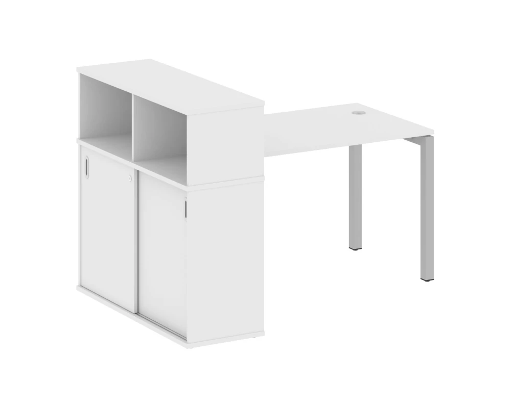 Стол письменный с шкафом-купе на П-образном м/к 1610x1120x1098 Метал Систем Куатро 5x5 / Metal System Quattro 5x5