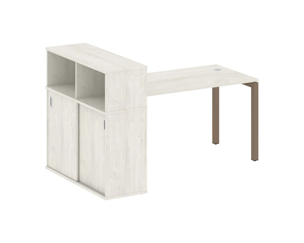 Стол письменный с шкафом-купе на П-образном м/к 1810x1120x1098 Метал Систем Куатро 5x5 / Metal System Quattro 5x5