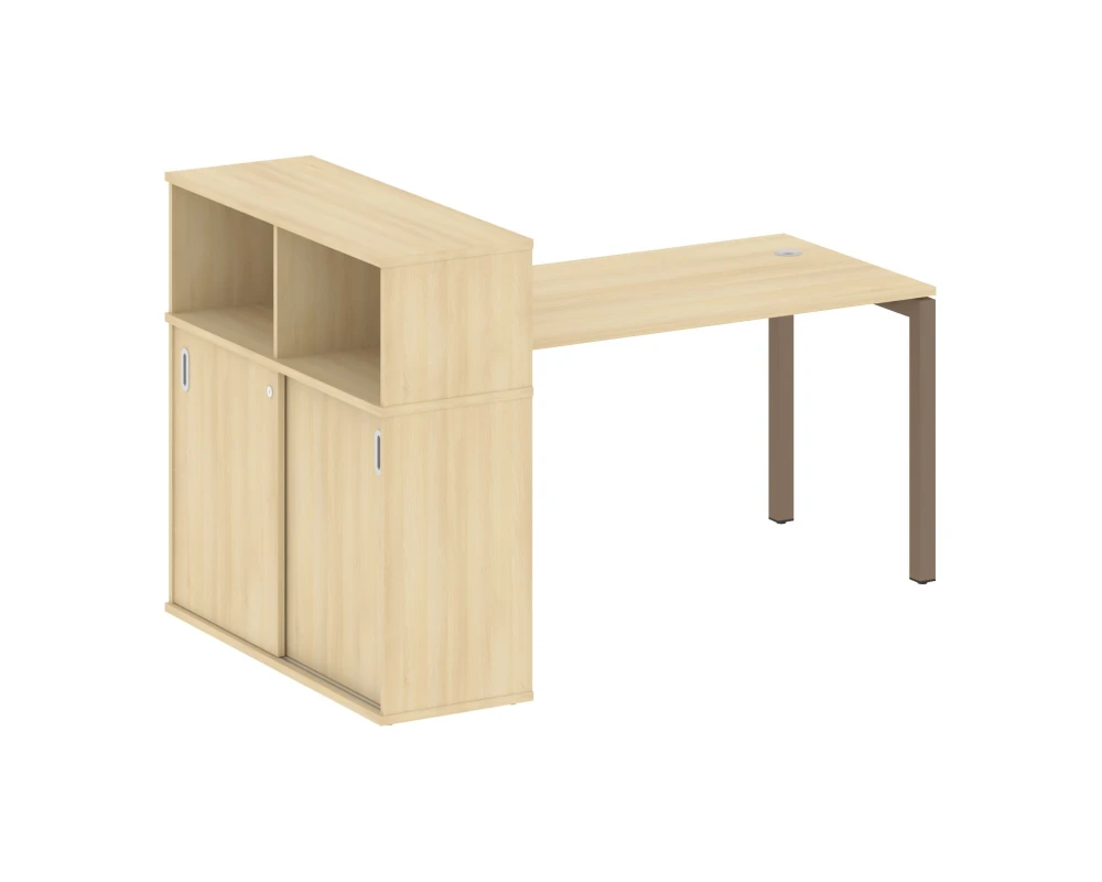 Стол письменный с шкафом-купе на П-образном м/к 1810x1120x1098 Метал Систем Куатро 5x5 / Metal System Quattro 5x5