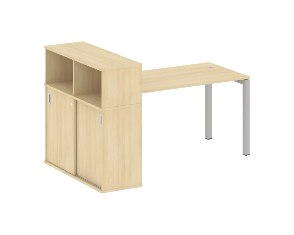 Стол письменный с шкафом-купе на П-образном м/к 1810x1120x1098 Метал Систем Куатро 5x5 / Metal System Quattro 5x5