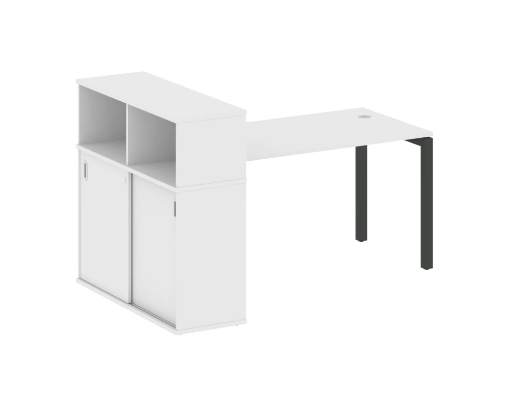 Стол письменный с шкафом-купе на П-образном м/к 1810x1120x1098 Метал Систем Куатро 5x5 / Metal System Quattro 5x5