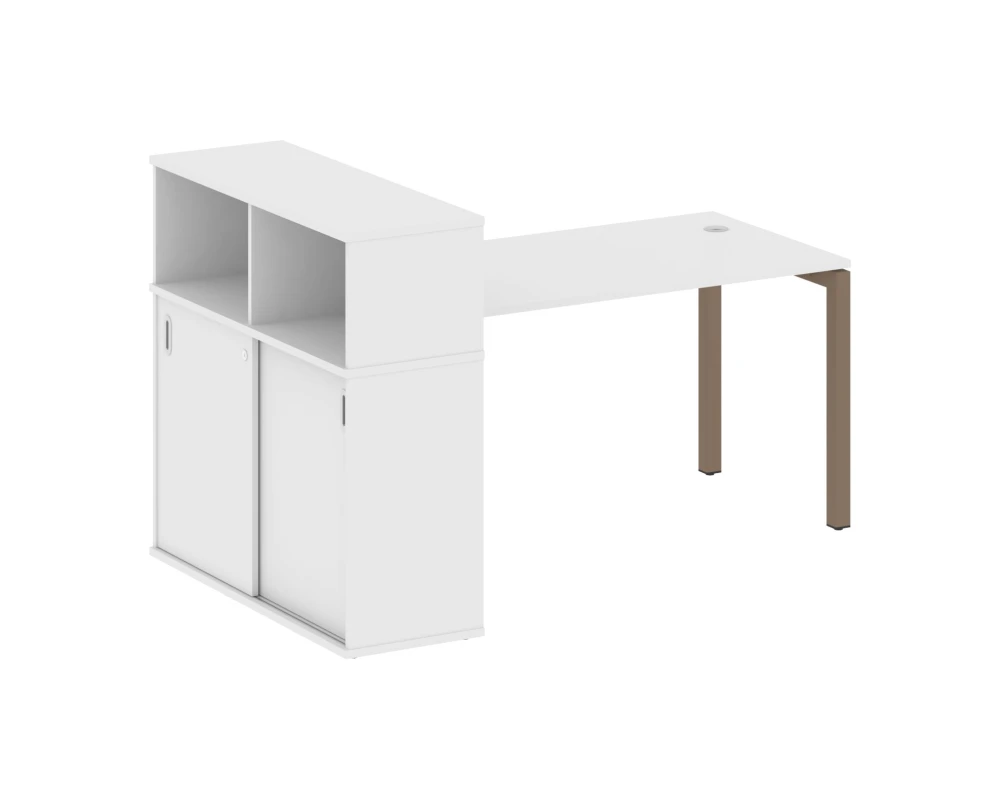 Стол письменный с шкафом-купе на П-образном м/к 1810x1120x1098 Метал Систем Куатро 5x5 / Metal System Quattro 5x5