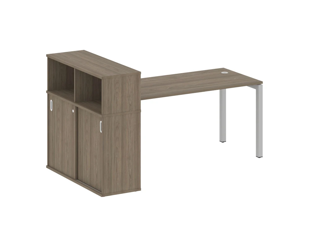 Стол письменный с шкафом-купе на П-образном м/к 2010x1120x1098 Метал Систем Куатро 5x5 / Metal System Quattro 5x5