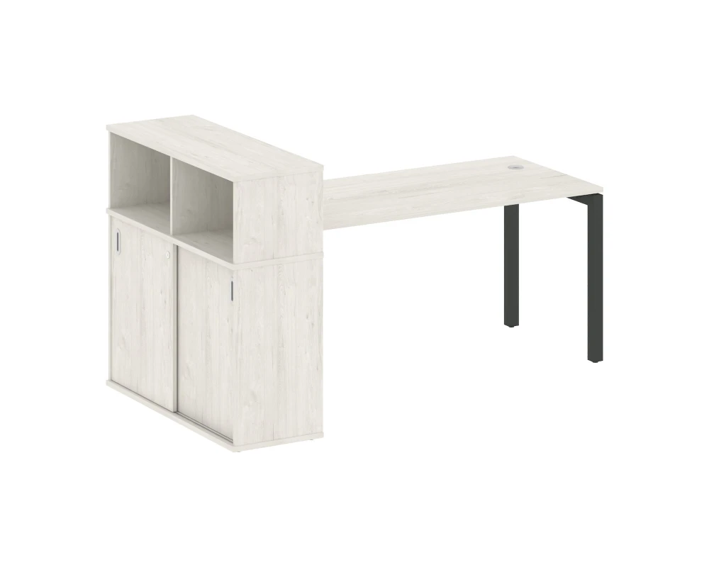 Стол письменный с шкафом-купе на П-образном м/к 2010x1120x1098 Метал Систем Куатро 5x5 / Metal System Quattro 5x5