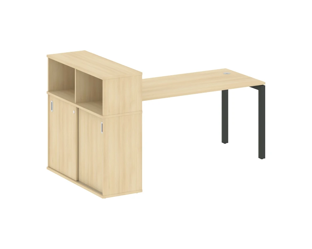 Стол письменный с шкафом-купе на П-образном м/к 2010x1120x1098 Метал Систем Куатро 5x5 / Metal System Quattro 5x5