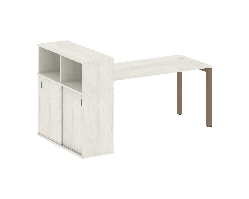 Стол письменный с шкафом-купе на П-образном м/к 2010x1120x1098 Метал Систем Куатро 5x5 / Metal System Quattro 5x5