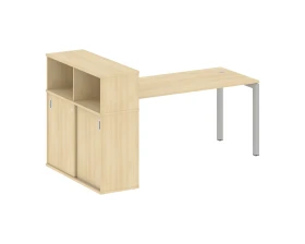 Стол письменный с шкафом-купе на П-образном м/к 2010x1120x1098 Метал Систем Куатро 5x5 / Metal System Quattro 5x5 images